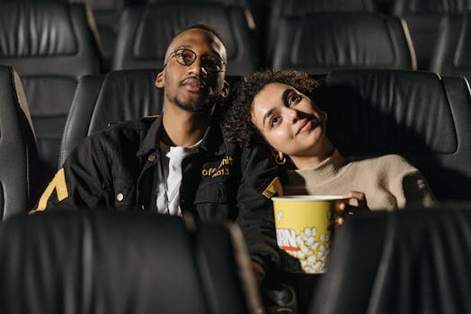 older couple enjoying a movie night