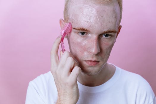 Man receiving a facial treatment