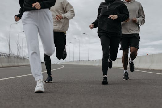 Group of men exercising together