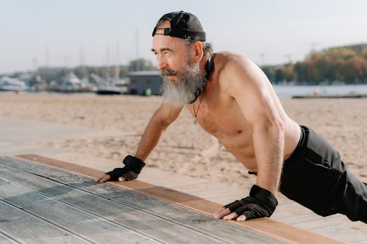 Men exercising outdoors