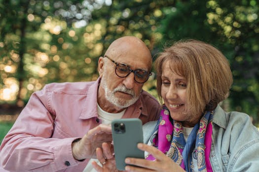 seniors enjoying technology