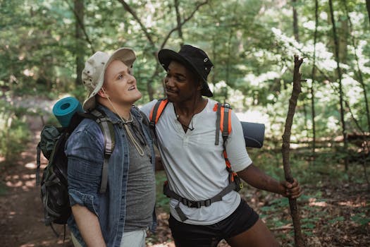 image of a man enjoying a walk in nature