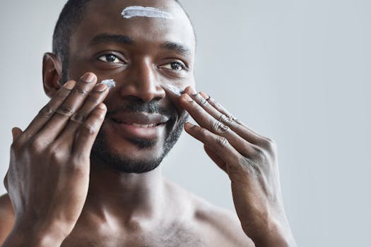 man applying moisturizer