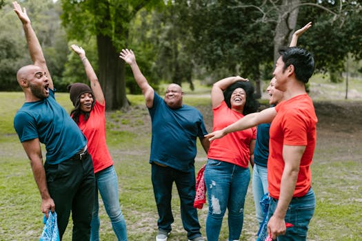 Image of a community event with people engaging and having fun