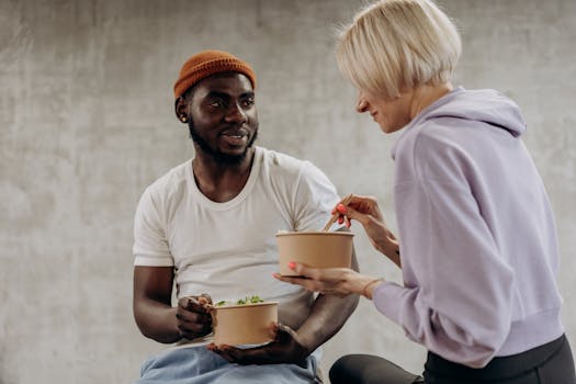 man enjoying healthy foods