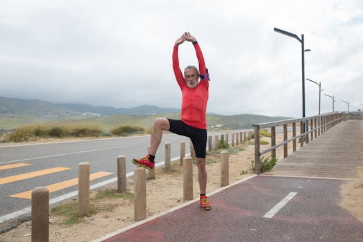 senior man exercising outdoors