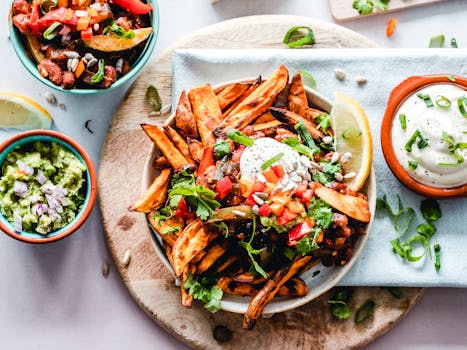 colorful plate of healthy foods