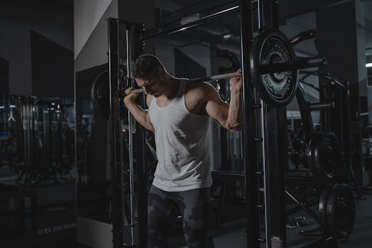 man lifting weights in the gym