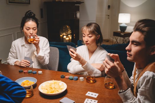 group of men playing cards