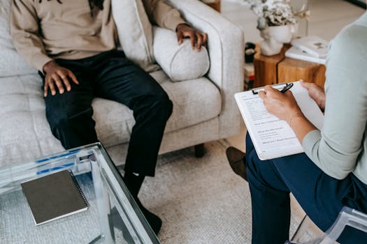 men enjoying laughter therapy session