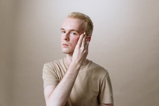 man applying facial cleanser