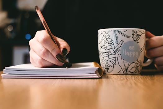 image of a notebook and pen for journaling