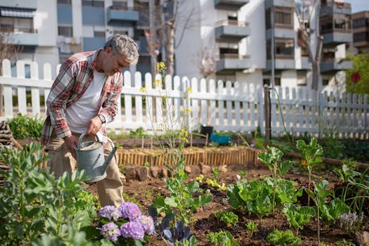 man gardening