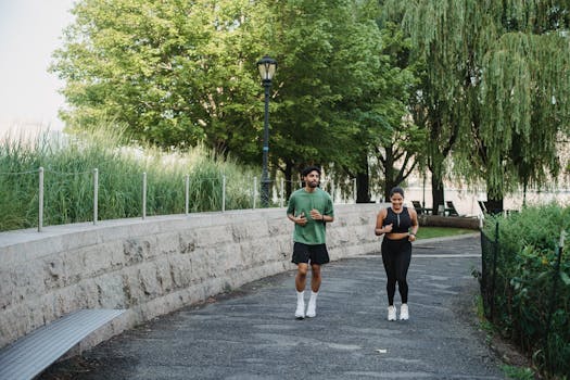 man jogging in the park