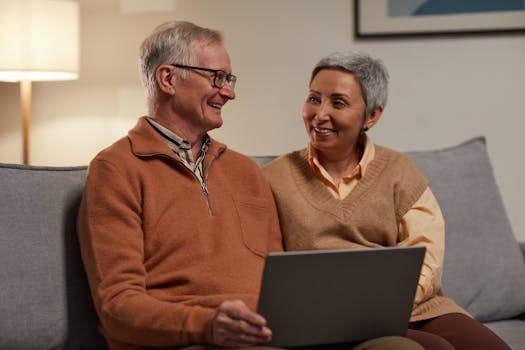 image of a senior man using a tablet to connect with family